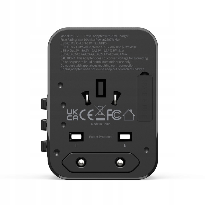 Uniwersalna Przejściówka ADAPTER Gniazda USA UK EU AUST Ładowarka USB