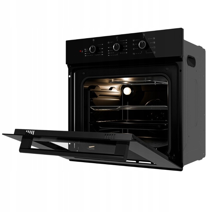 PIEKARNIK DO ZABUDOWY GŁĘBOKOŚĆ 55cm ELEKTRYCZNY 50L CZARNY POKRĘTŁA
