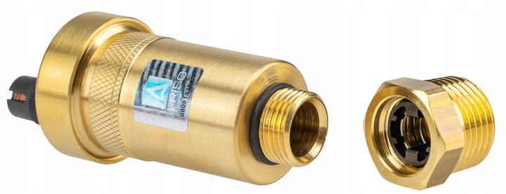 ODPOWIETRZNIK AUTOMATYCZNY AUTOMAT MOSIĘŻNY PROSTY 1/2" Z ZAWOREM STOPOWYM