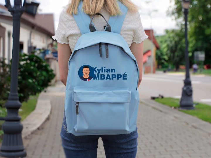 Zestaw do Szkoły Błękitny Plecak + Piórnik + Pin KYLIAN MBAPPE Piłkarz