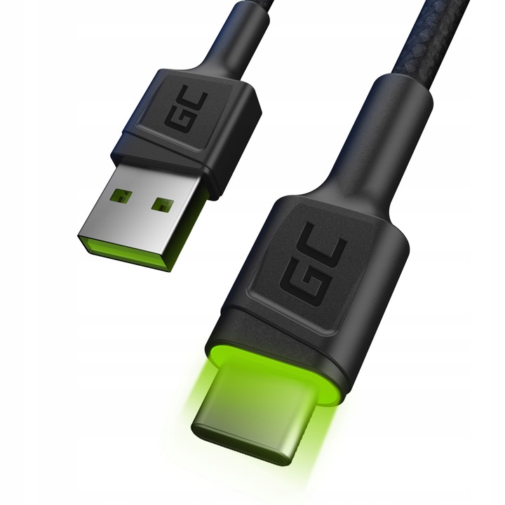 Kabel USB - USB-C Green Cell Ray z podświetleniem LED 1,2m Quick Charge 3.0