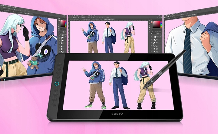 PROFESJONALNY Tablet graficzny BOSTO DOTYK buttons