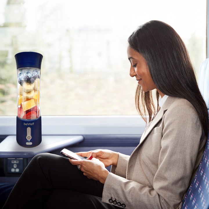 BLENDER KIELICHOWY DO SMOOTHIE KOKTAJLI RĘCZNY beWell Plus 500ml PRZENOŚNY