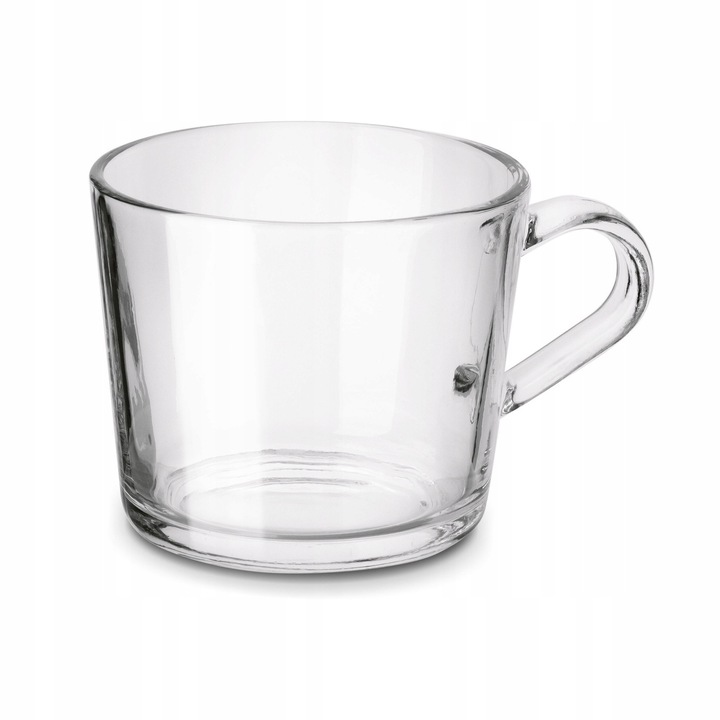 Zestaw KUBKI Szklane SZKLANKI do KAWY i HERBATY z UCHEM Tadar Sue 6x450 ml