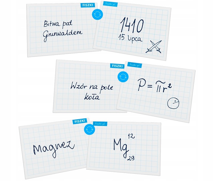 Czyste FISZKI IN BLANCO 1000 sztuk – białe kartoniki w kratkę