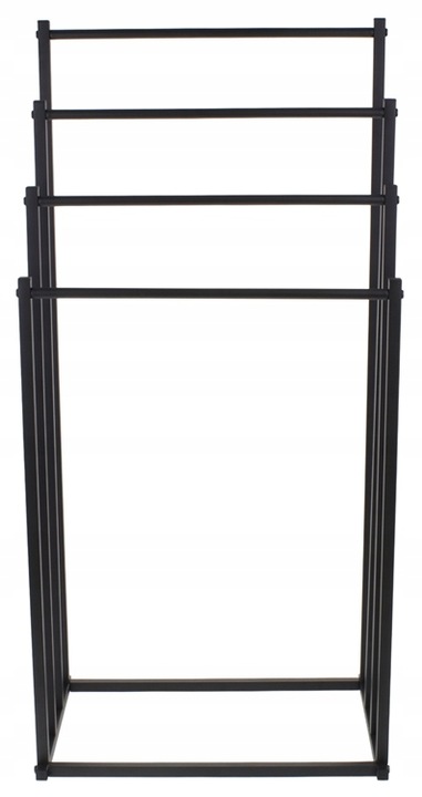 Stojak na Ręczniki Wieszak Łazienkowy Metalowy Stojący 4 Poziomy Czarny