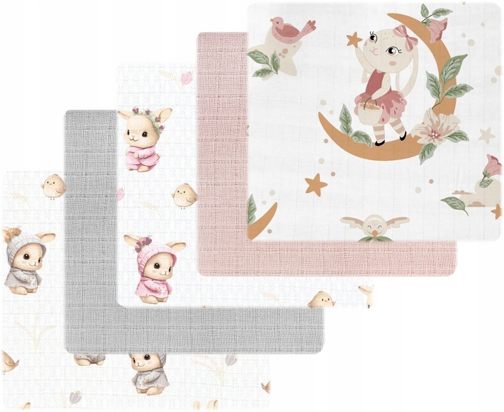 PIELUCHA pieluszka tetrowa 5-PAK ZESTAW 5 sztuk pieluszki z tetry BAWEŁNA