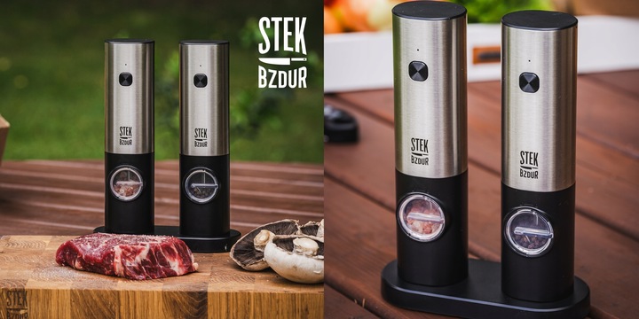 2x Elektryczny Młynek do Mielenia Pieprzu i Soli AKUMULATOR USB