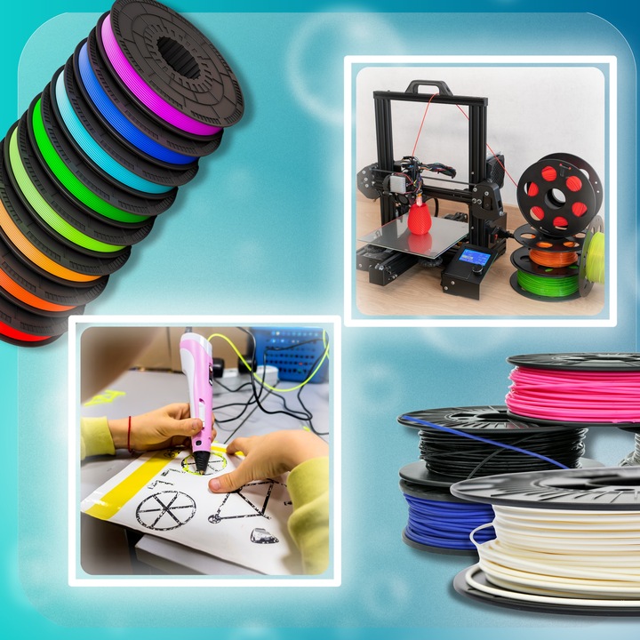 DUŻY ZESTAW FILAMENTY 200 M 40 KOLORÓW WKŁADY PLA DO DRUKARKI 3D 1,75 MM