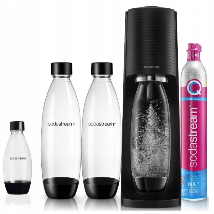 Saturator do wody gazowanej SodaStream Terra czarny + 3 butelki + gaz