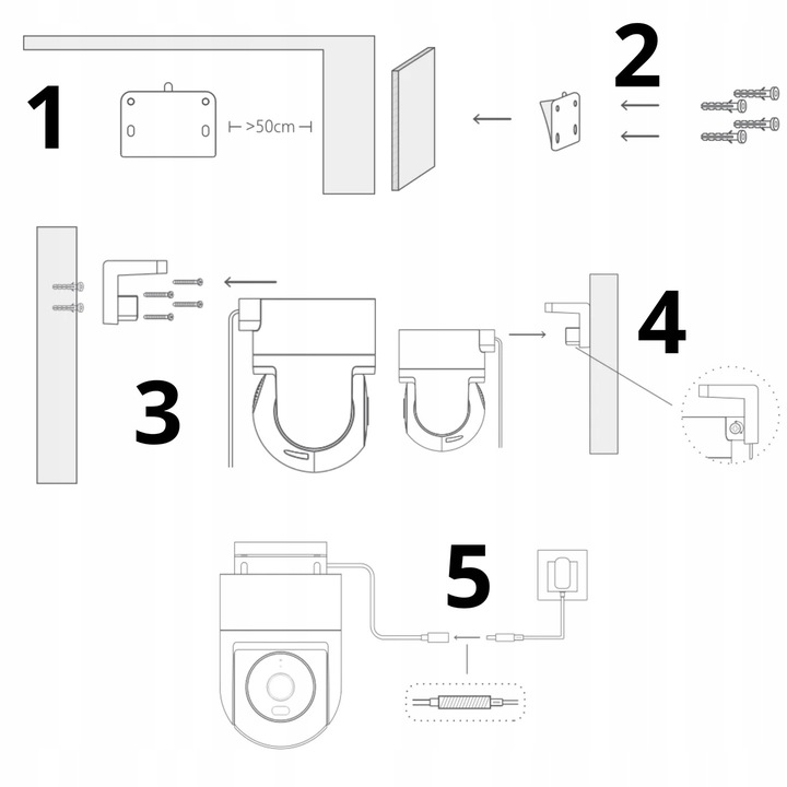 Zestaw 2x Kamera Zewnętrzna Xiaomi CW7000 2.5K 360 do Monitoring Domu Firmy