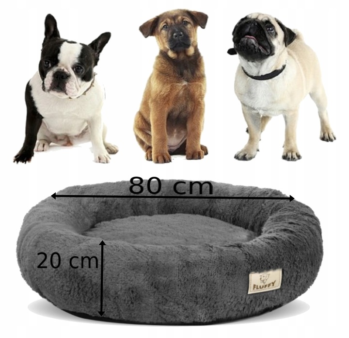 Legowisko dla Psa Kota Chmurka Shaggy Posłanie Zdejmowany Pokrowiec 80 cm