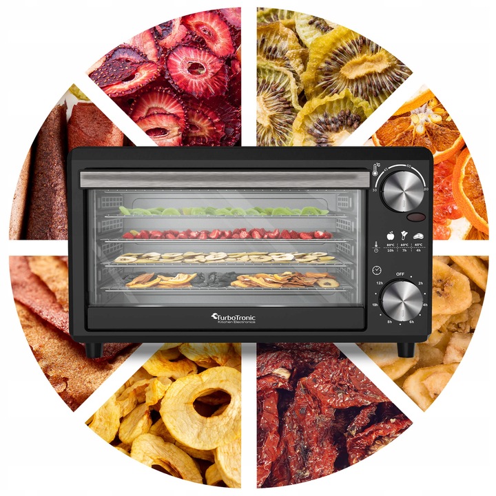 SUSZARKA SPOŻYWCZA DO GRZYBÓW OWOCÓW DEHYDRATOR 14L 5 SZT BPA FREE