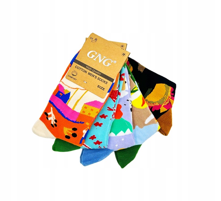 10 Par Skarpety Męskie Śmieszne Bawełna Wysokie Skarpetki 43-46 BAWEŁNIANE
