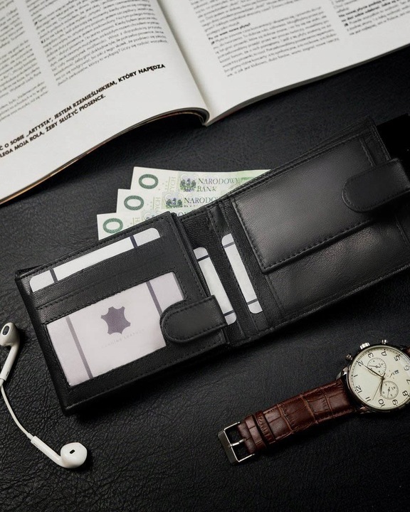 Portfel Męski Skórzany Elegancki Ekoskóra Pojemny