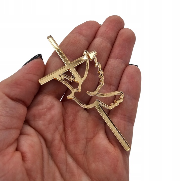 Topper na komunie złoty ZESTAW dekoracji na tort komunijny IMIĘ krzyż napis