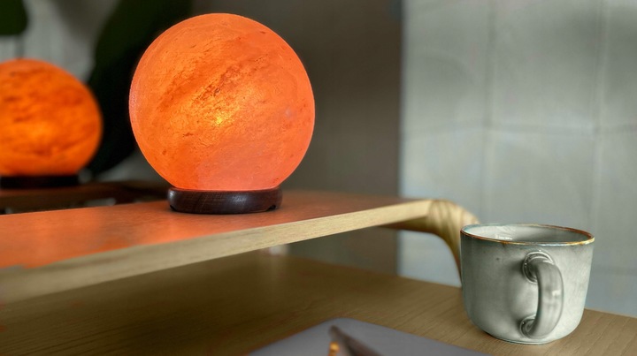 Lampa solna HIMALAJSKA 3-4 kg okrągła jonizator powietrza księżyc Luna