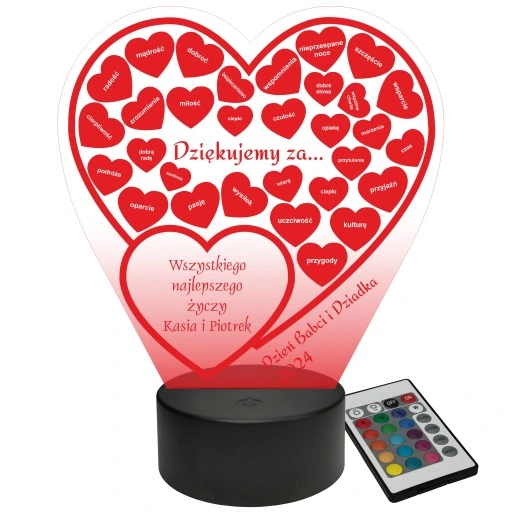 Prezent na Dzień Babci i Dziadka Statuetka dla Dziadków lampka LED + GRAWER