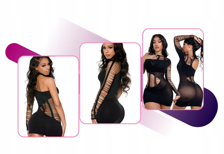 BODYSTOCKING EROTYCZNA BIELIZNA ZMYSŁOWY STRÓJ BODY SUKIENKA ASYMETRYCZNA