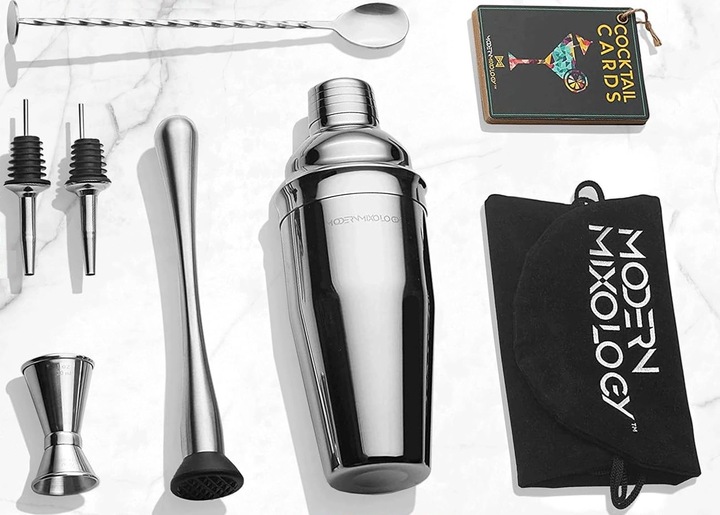 Profesjonalny Zestaw BARMAŃSKI do Drinków MIXOLOGY Shaker 710ml +PRZEPISY