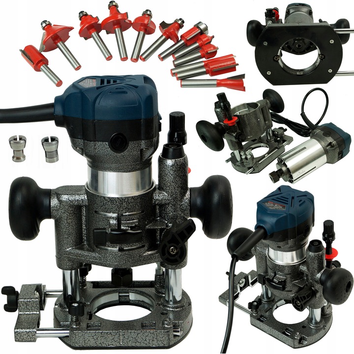 FREZARKA GÓRNOWRZECIONOWA DO DREWNA Z ZESTAWEM FREZÓW