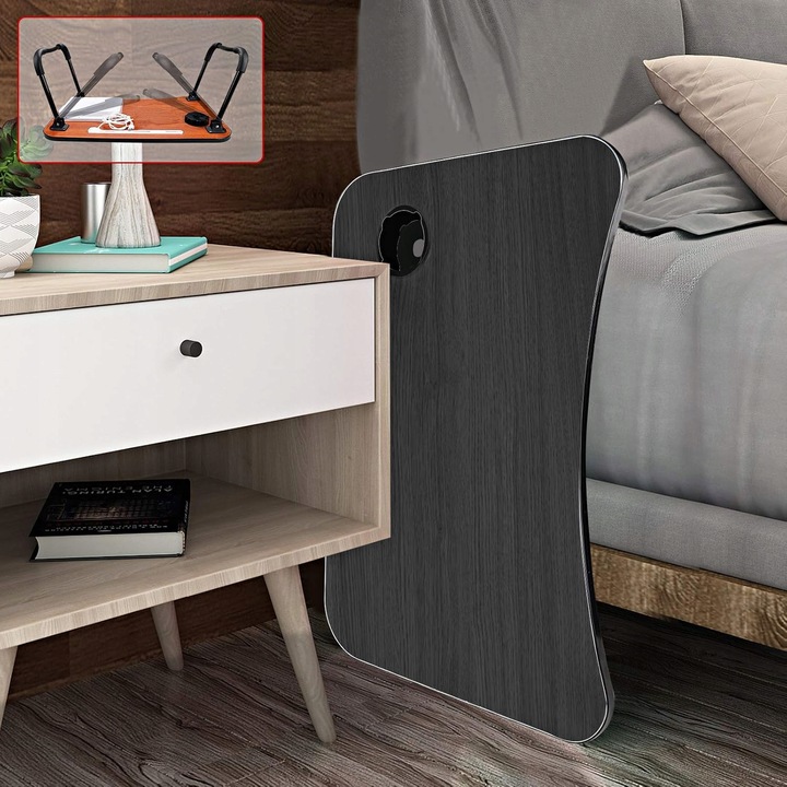 Stolik pod laptopa 60 x 40 cm czarny.