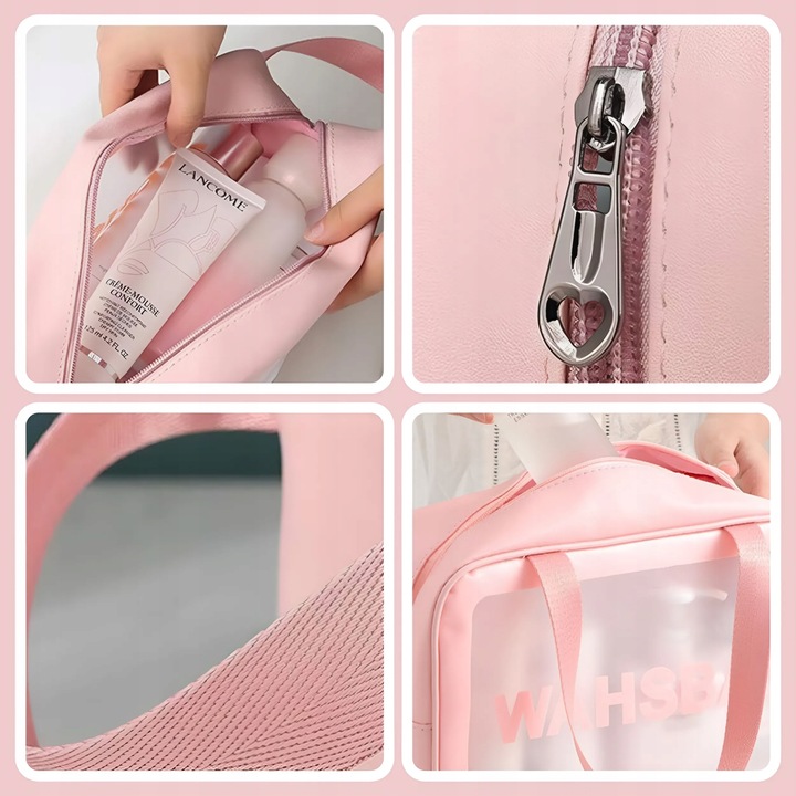 3x KOSMETYCZKA ZESTAW PODRÓŻNA TURYSTYCZNA PZEZROCZYSTA NA ZAMEK