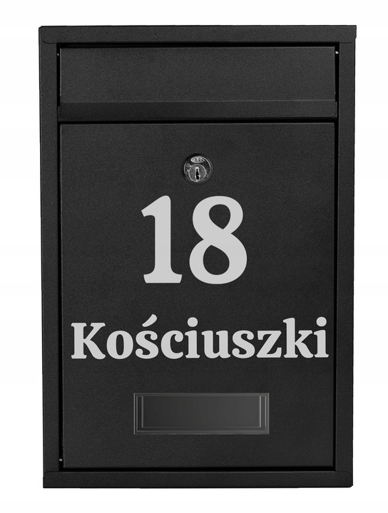 SKRZYNKA POCZTOWA NA LISTY POCZTĘ OGRODZENIE CZARNA Z NUMEREM DOMU