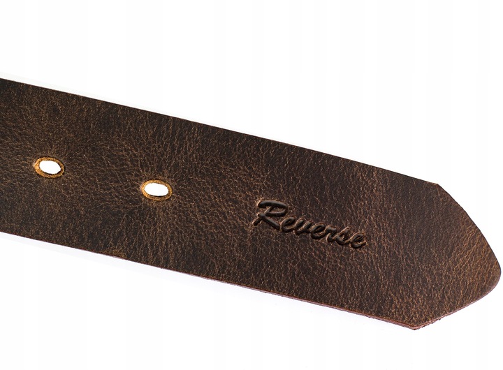 Szeroki skórzany pasek męski do JEANSÓW REVERSE SKÓRA NATURALNA LICOWA 100