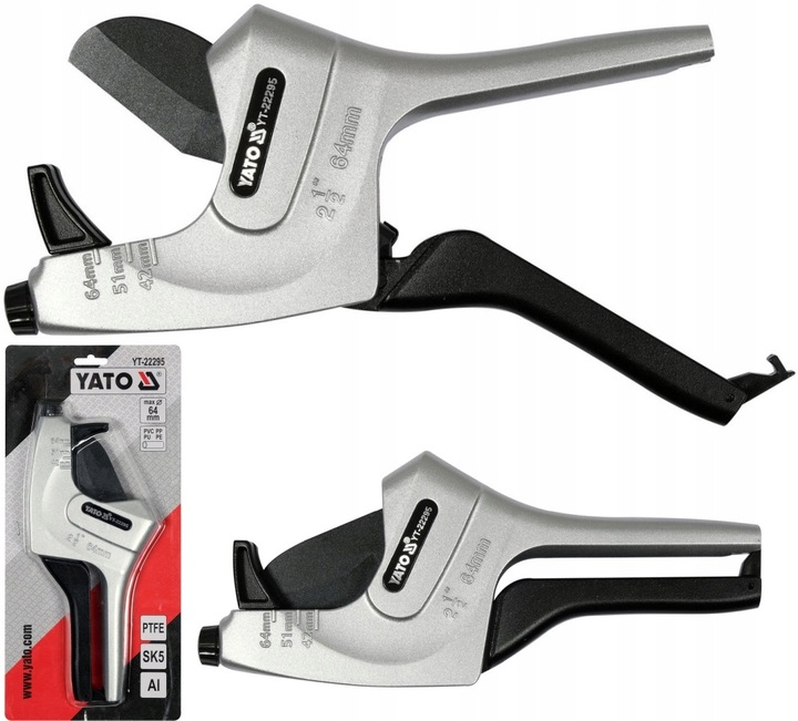 YATO OBCINAK NOŻYCE STALOWE OSTRZA DO RUR PCV PP PE PU PESZLI 64MM YT-22295