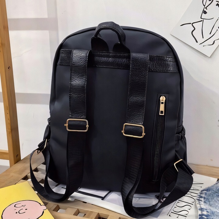 PLECAK DAMSKI MIEJSKI CZARNY POJEMNY DAMSKA TORBA NA RAMIĘ DO PRACY SZKOŁY