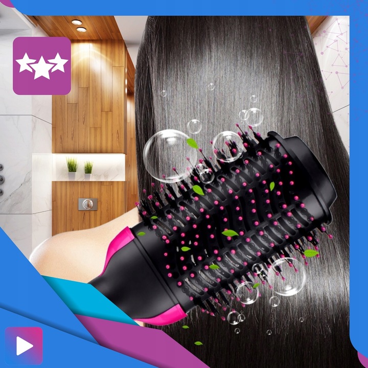 Duża Szczotka Suszarka Lokówka Prostownica Do Stylizacji Włosów 4w1