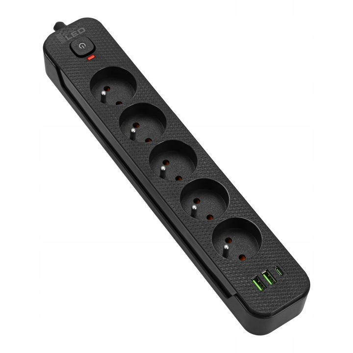 Przedłużacz Listwa Zasilająca Siec 3M 5 Gniazd 230V + 3X USB Ładowarka