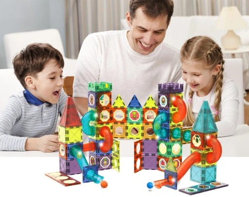 KLOCKI MAGNETYCZNE TOR KULKOWY 110 Elementów XXL