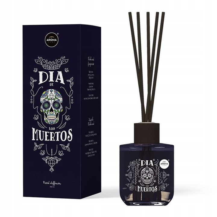 PATYCZKI ZAPACHOWE AROMA STICKS DIA DE LOS MUERTOS 100ML ZAPACH BLACK