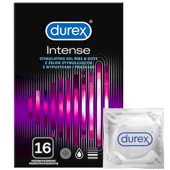 Prezerwatywy Durex INTENSE prążki i wypustki potęgujące orgazm 32 szt.