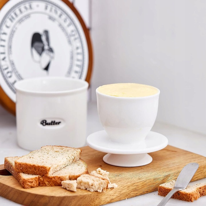 Ceramiczna maselnica, francuska maselniczka z pokrywk?, pojemnik na