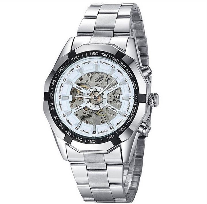 ZEGAREK MECHANICZNY MĘSKI AUTOMATYCZNY STALOWY LUKSUSOWY WINNER +