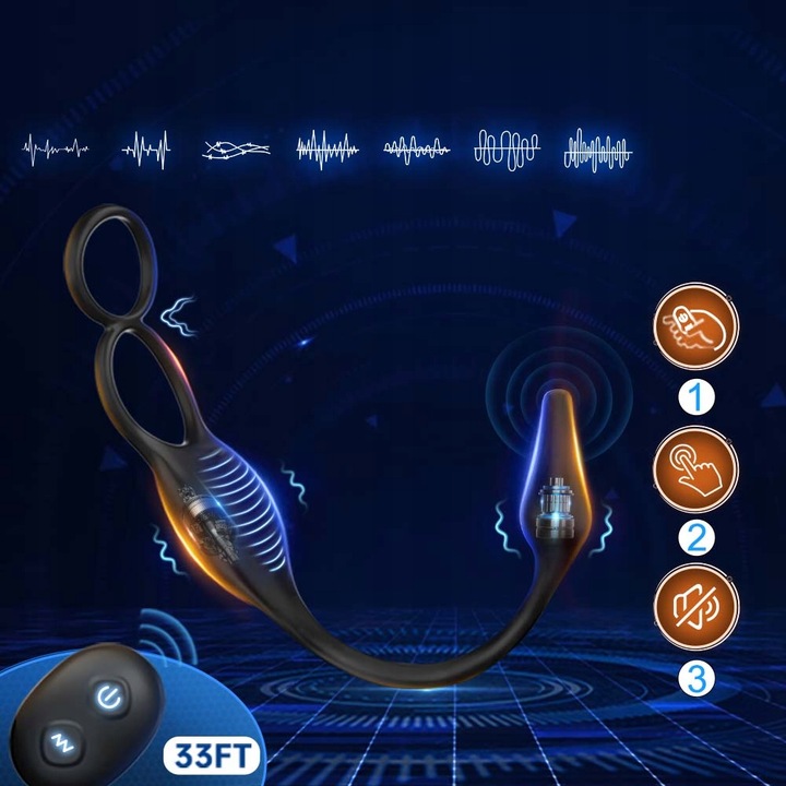 Masażer prostaty Cock Ring 7 trybów wibracji