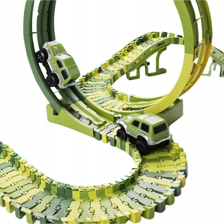 MEGA TOR WYŚCIGOWY PARK DINOZAURÓW SAMOCHODOWY MAGIC TRACK 324 elementów