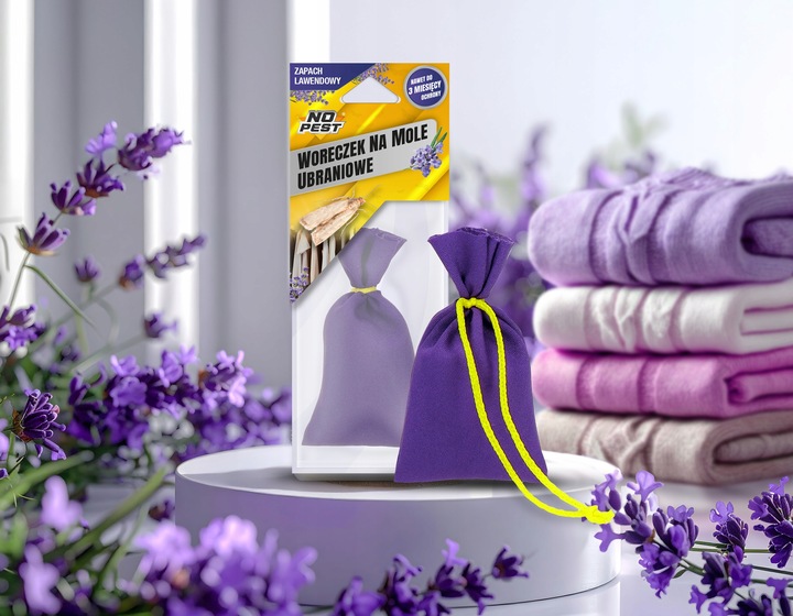 LAWENDOWY WORECZEK NA MOLE UBRANIOWE ODZIEŻOWE NO PEST x5 DŁUGIE