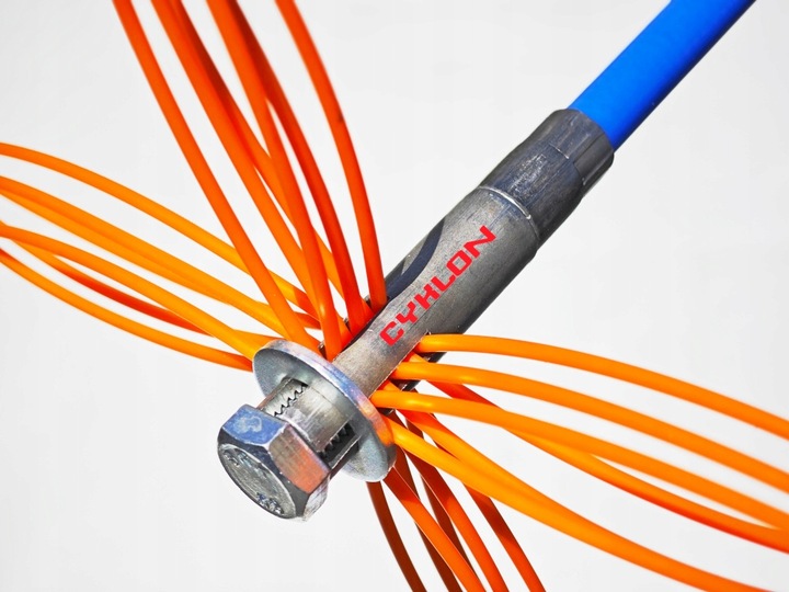 MOCNY OBROTOWY ZESTAW CYKLON DO CZYSZCZENIA KOMINA OD DOŁU 12M + 3