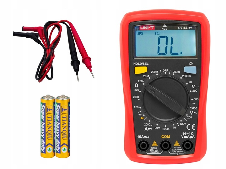 MULTIMETR MIERNIK PRĄDU NAPIĘCIA AC ZESTAW UNI-T UT33D+