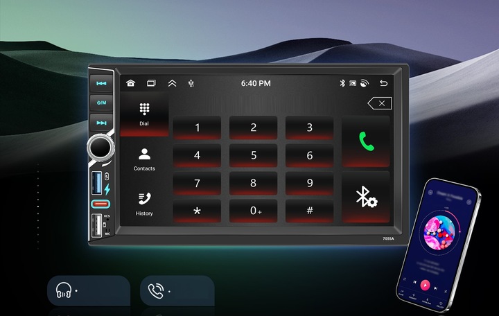 RADIO SAMOCHODOWE 2 DIN 4GB RAM ANDROID AUTO CARPLAY ANDROID 15 RDS