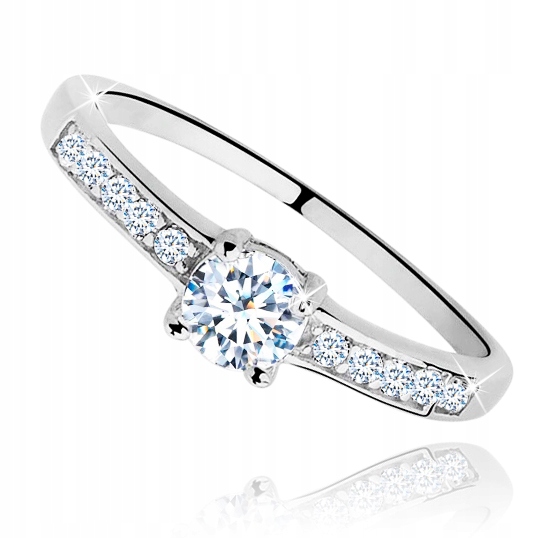 PIERŚCIONEK SREBRNY 925 RODOWANY ZARĘCZYNOWY srebro próba 925 oryginalny