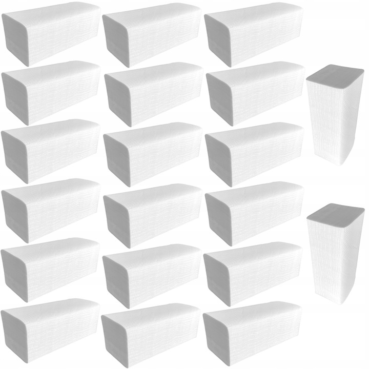 RĘCZNIKI RĘCZNIK PAPIEROWE ZZ 3000 SZTUK 2 WARSTWY CELULOZA BIAŁY GRUBY