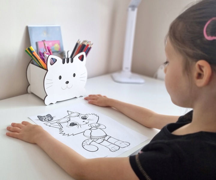 ORGANIZER Przybornik KREDKI biurko Kotek Prezent