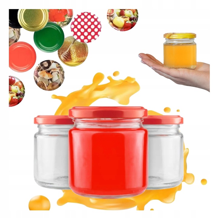 Słoik 200ML + WIECZKO FI66 DŻEM PRZETWORY PASZTET KONFITURA DESERY