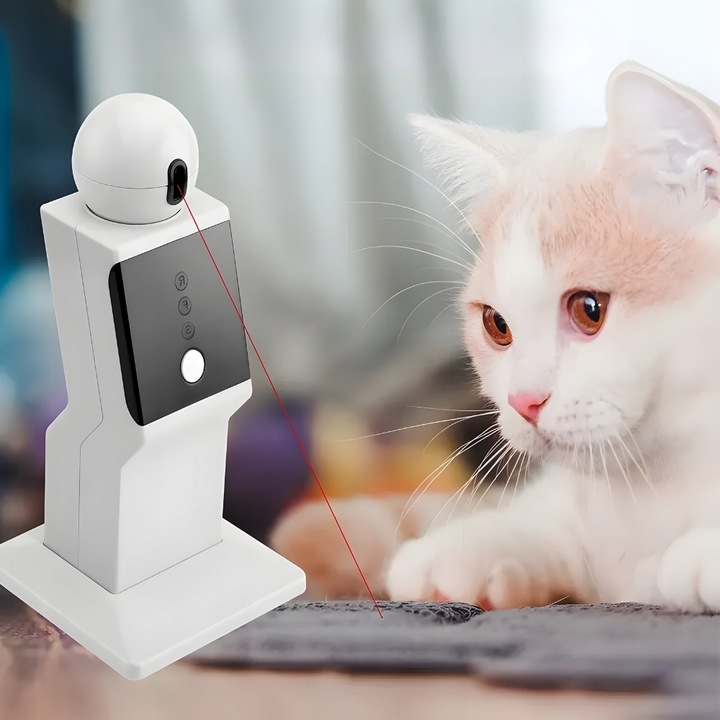 LASER INTERAKTYWNA ZABAWKA AUTOMATYCZNY WSKAŹNIK KOTA RUCHOMA SMART 3 TRYBY