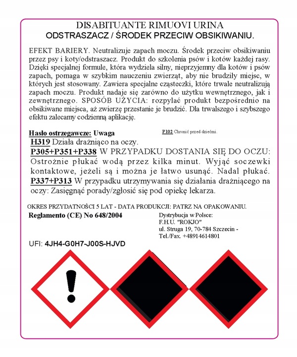 Środek przeciw obsikiwaniu Odstraszacz DISABITUANTE RIMUOVI URINA